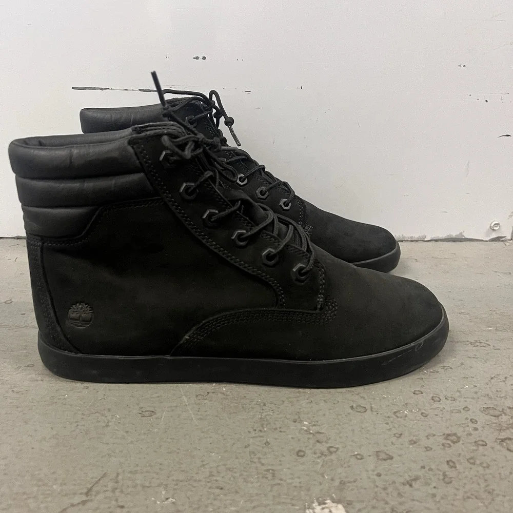 Timberland Dausette Sneaker Boots Womens Size 10 Black Leather Casual Shoes - Picture 1 of 9